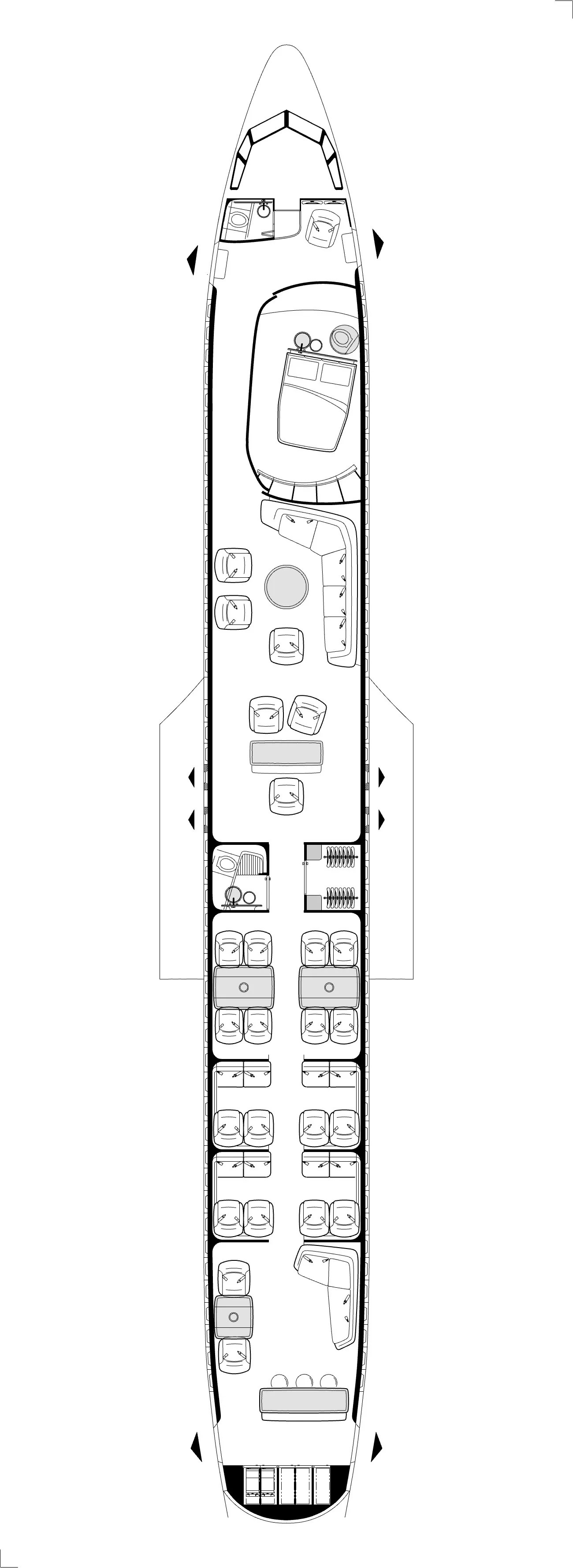 Private Jet Interior Design Head of State floor plans